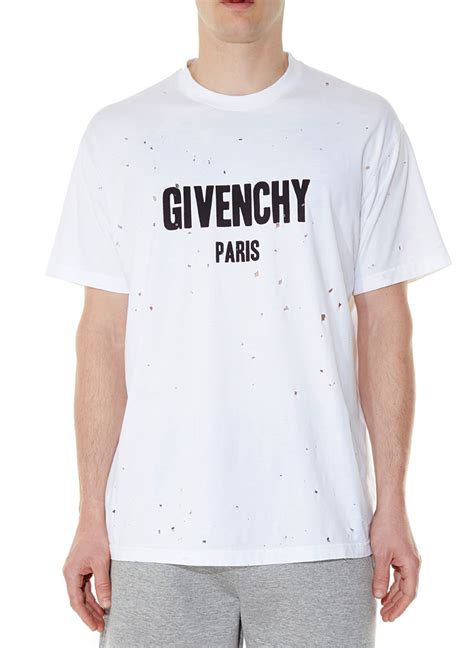 mens givenchy paris t shirt|Givenchy t shirt with holes.